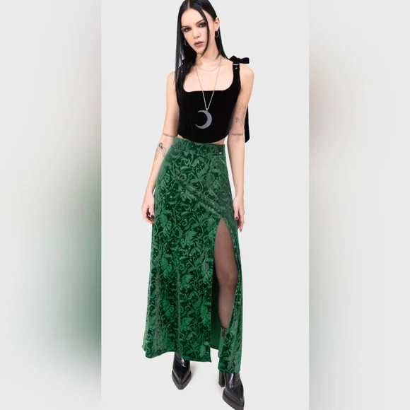 Killstar Emerald Envy Wizard Of Oz Maxi Skirt - Picture 1 of 1